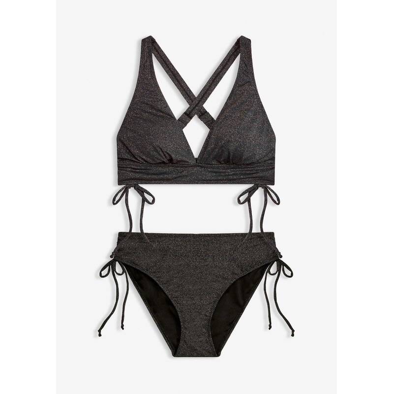 bonprix Bikiny (2-dielne), z lesklého materiálu, farba čierna 68571966
