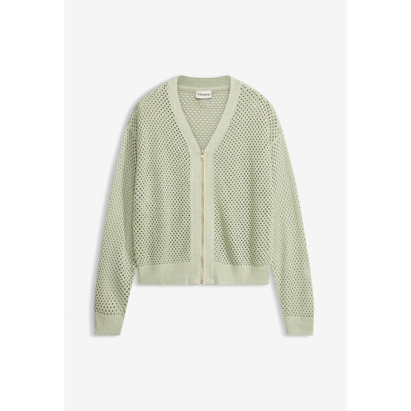 bonprix Pletený sveter, farba zelená 68555954