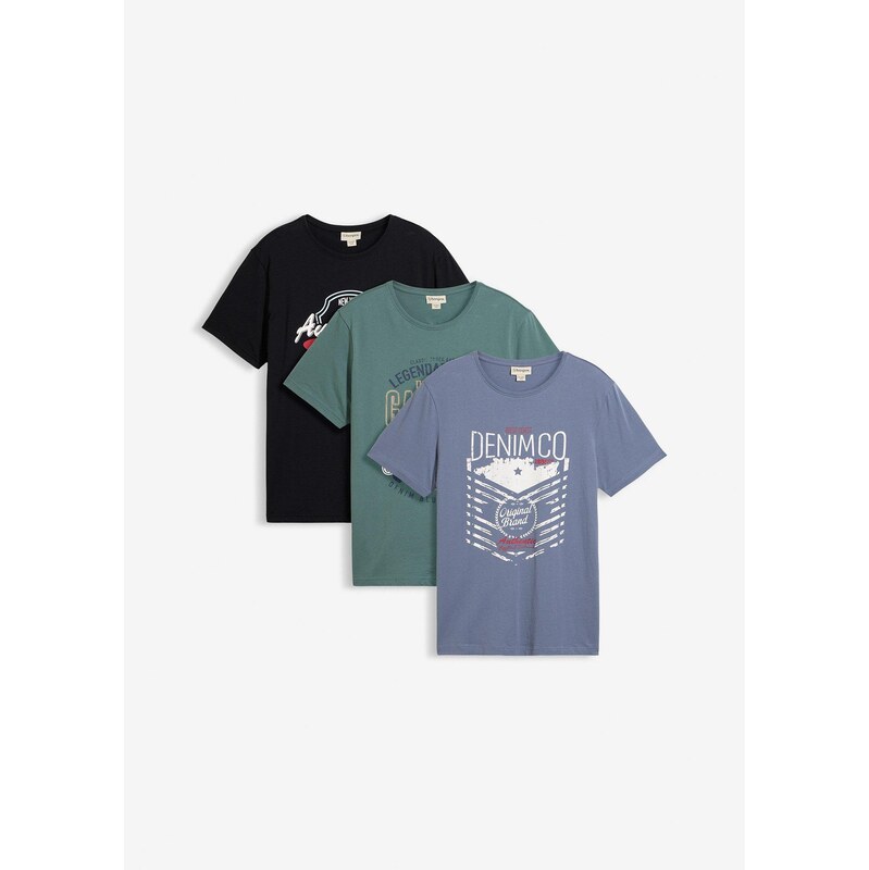 bonprix Tričko (3 ks), farba čierna 68572220