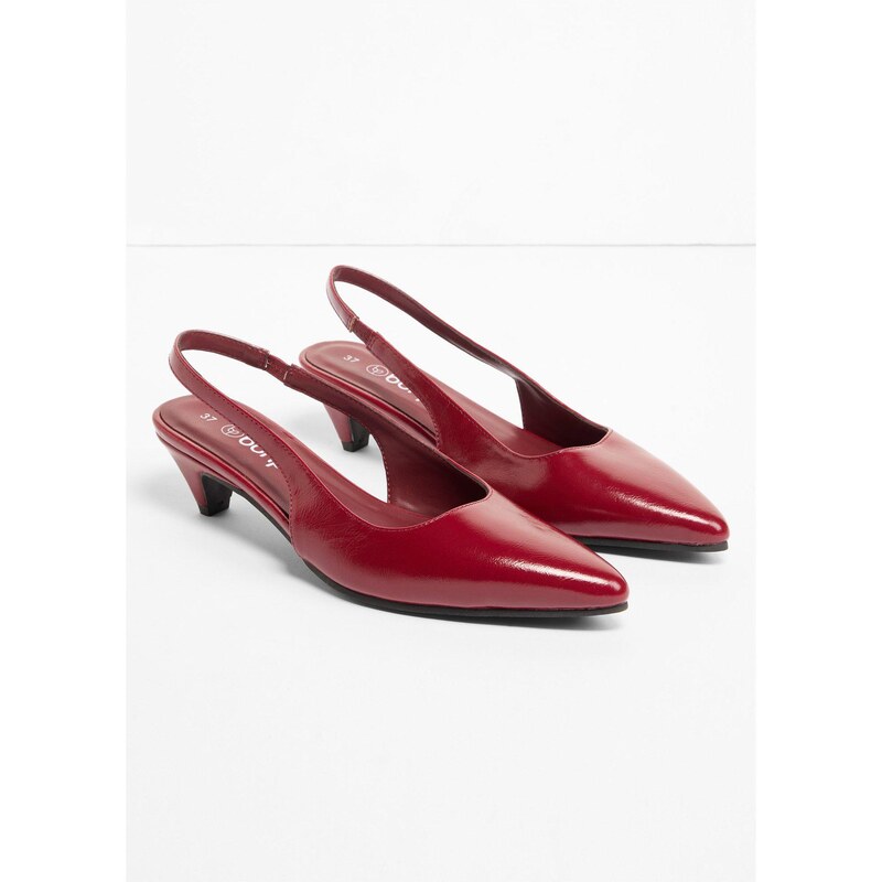 bonprix Lodičky Sling s nízkym podpätkom, farba červená 68572275