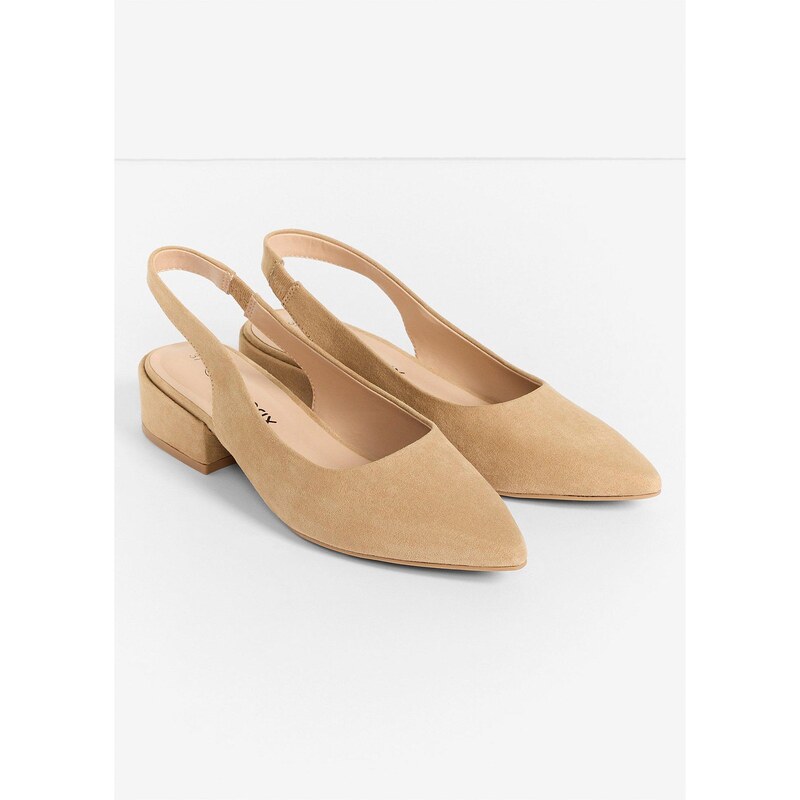 bonprix Lodičky Sling s plochým podpätkom, farba hnedá 68572290