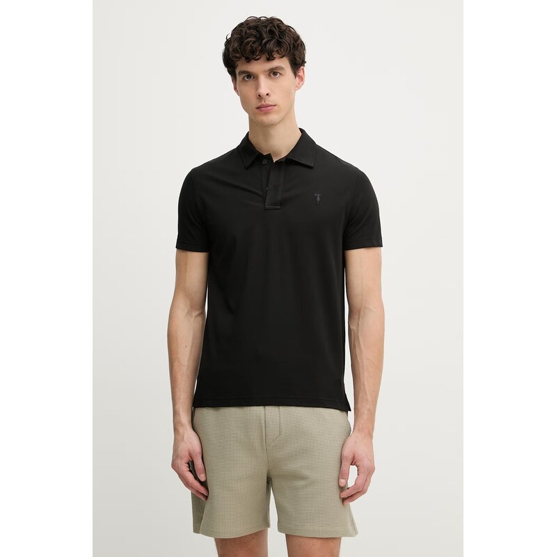 Trussardi polo tričko pánske s prímesou hodvábu 68573932