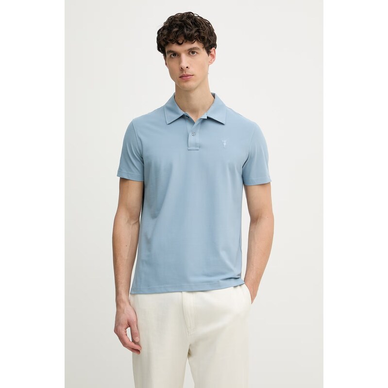 Trussardi polo tričko pánske s prímesou hodvábu 68573933