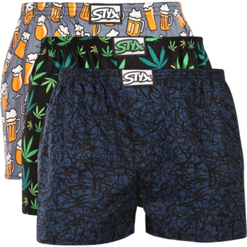 3PACK pánske trenky Styx art klasická guma viacfarebné (3A13719) 68574855