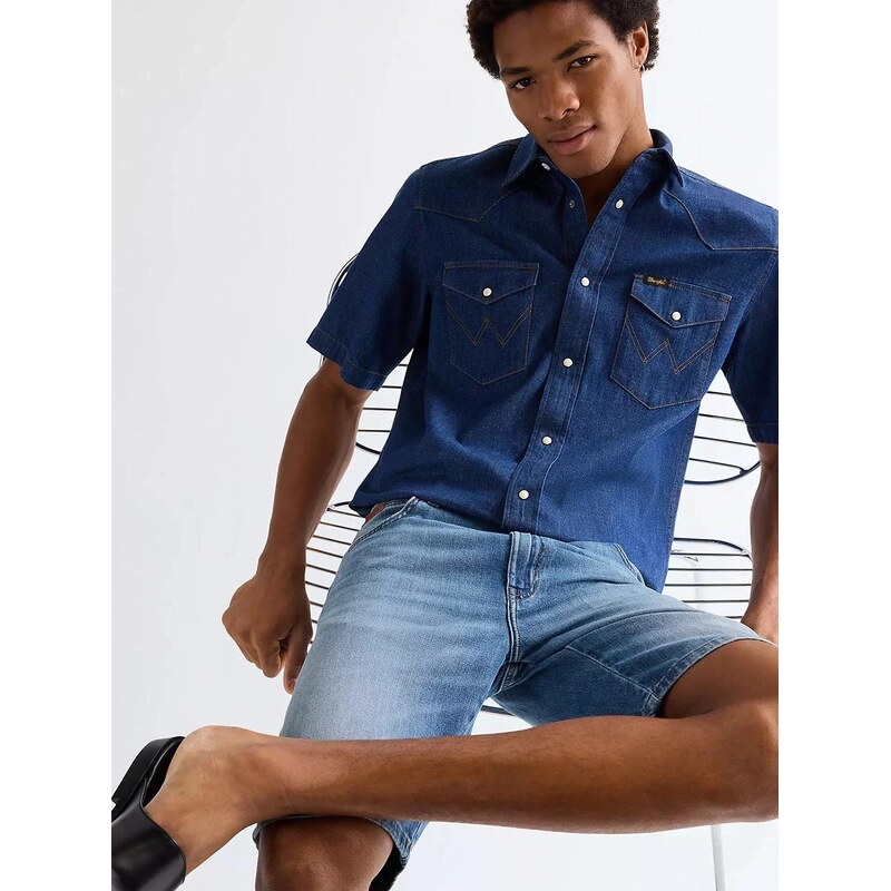 Pánske šortky WRANGLER TEXAS SHORTS HARBOR BLUE 112377790 68574811
