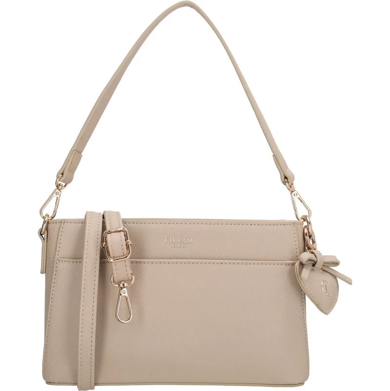 Charm London Béžová elegantná crossbody kabelka „Samantha“ 68575027