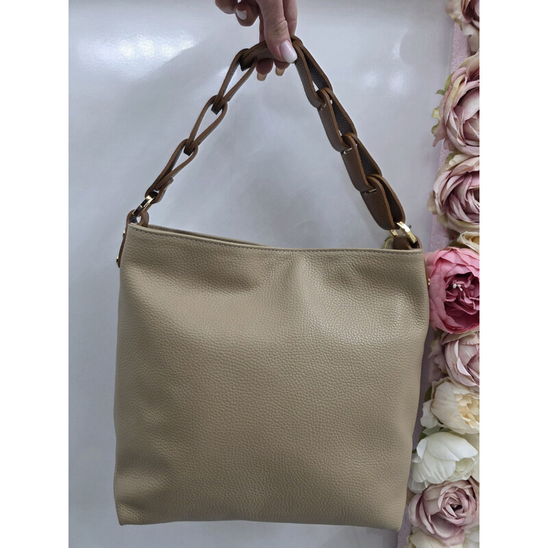E-shop Katrins Fashion Hnedá kožená kabelka Italy