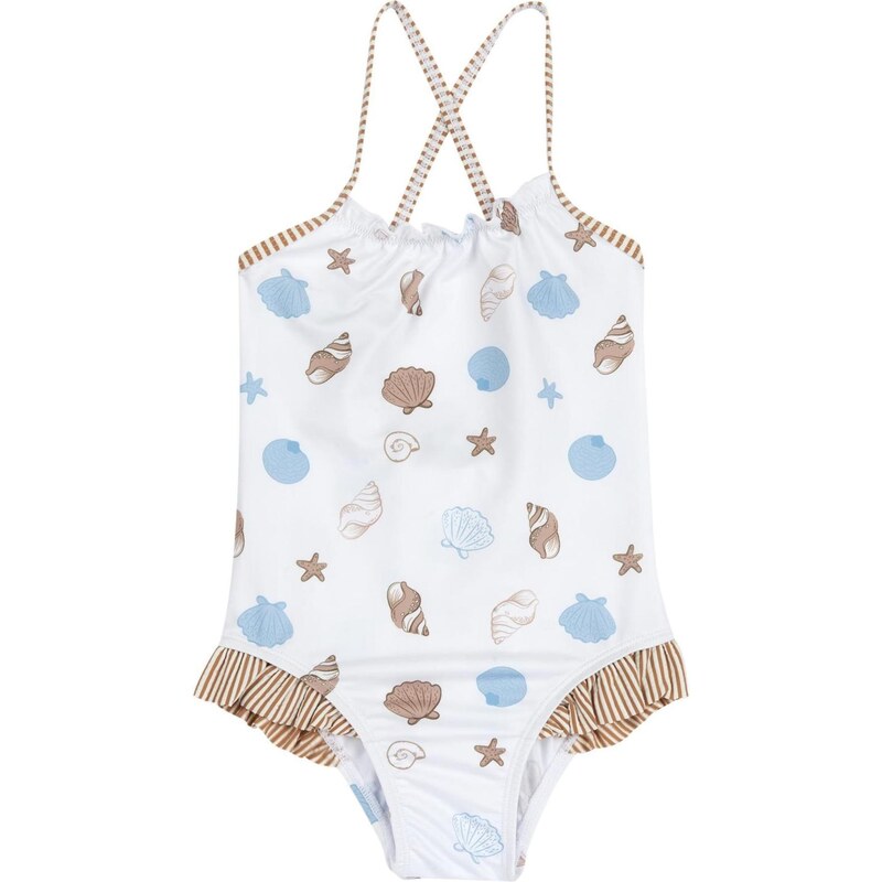 Chicco Jednodielne plavky modrá / hnedá / biela 68580096