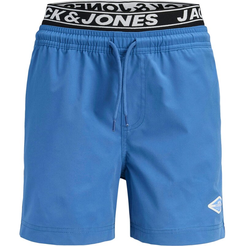 Jack & Jones Junior Plavecké šortky JPSTMaui modrá / čierna / biela 68632521