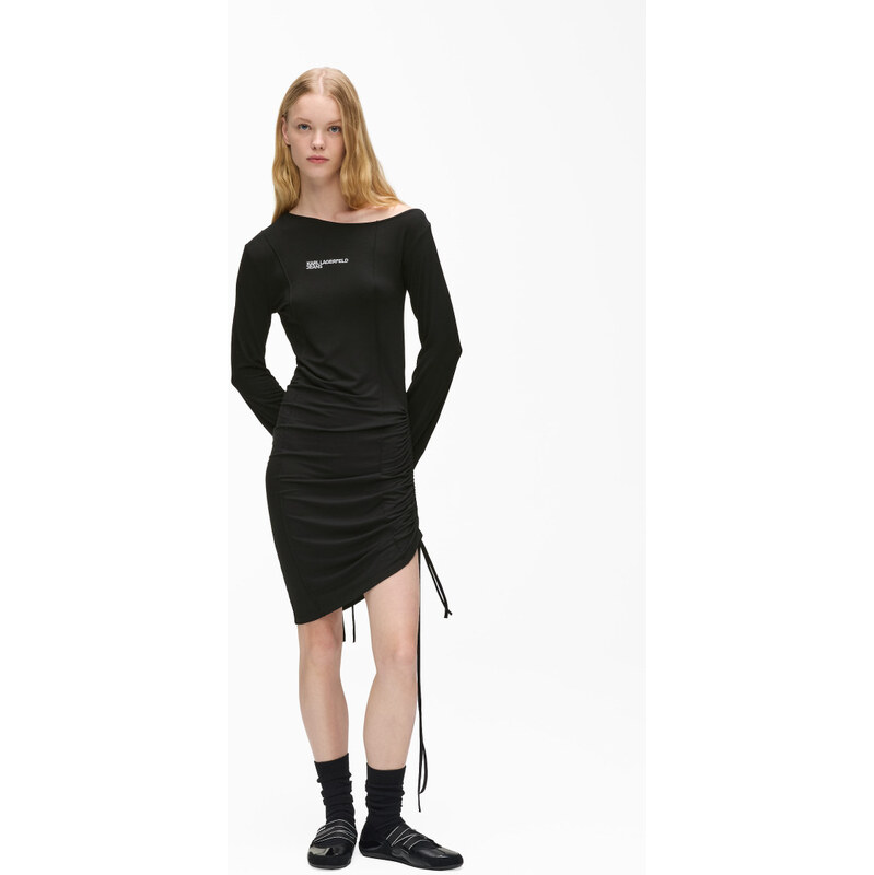ŠATY KARL LAGERFELD JEANS KLJ OFF SHOULDER JERSEY DRESS 68580309