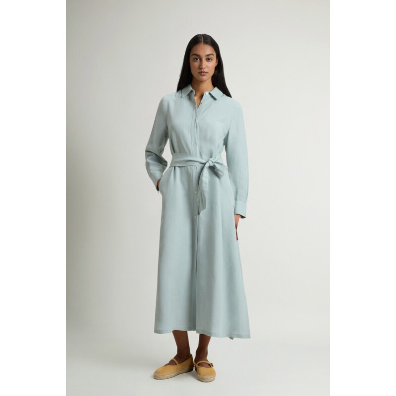 ŠATY WOOLRICH VISCOSE LINEN CHEMISIER DRESS 68580336