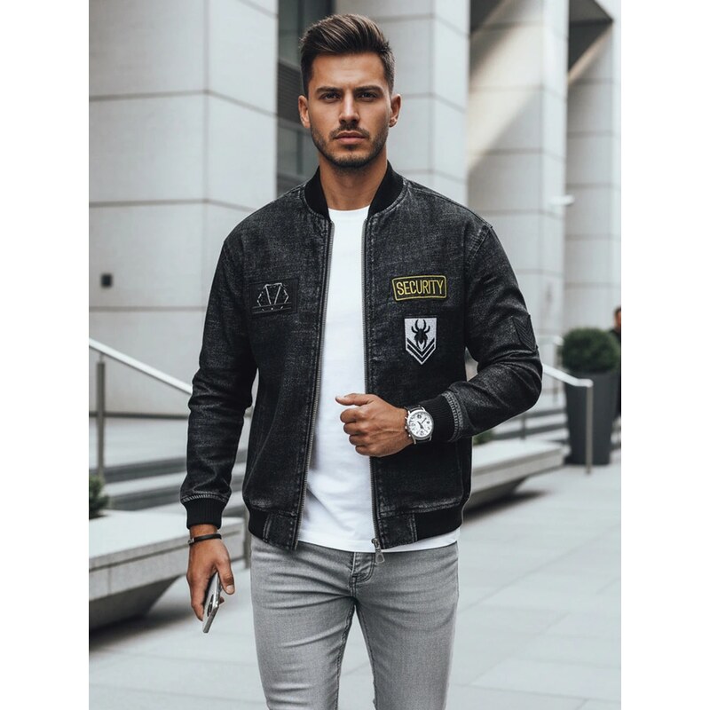 BASIC Čierny džínsový bomber TX4107 34989225