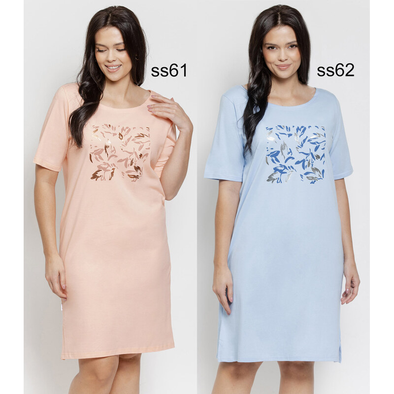 E-shop TARO Dámska nočná košeľa Valentina3572 ss62-sv.modrá 2XL