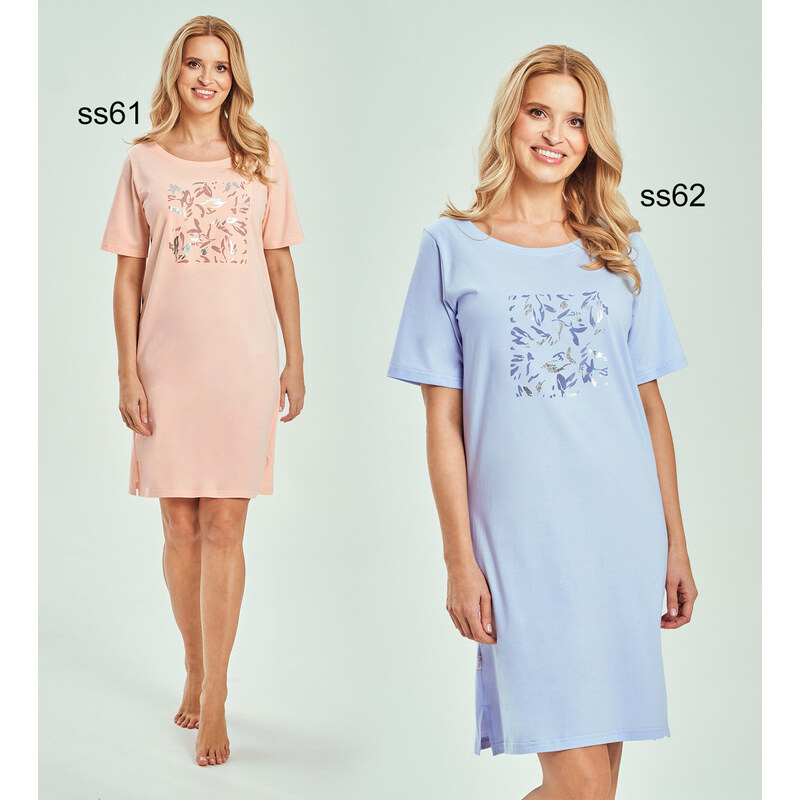E-shop TARO Dámska nočná košeľa Valentina3554 ss62-sv.modrá L
