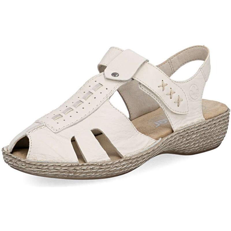 E-shop Dámske sandále RIEKER 658B3-60 béžová S6