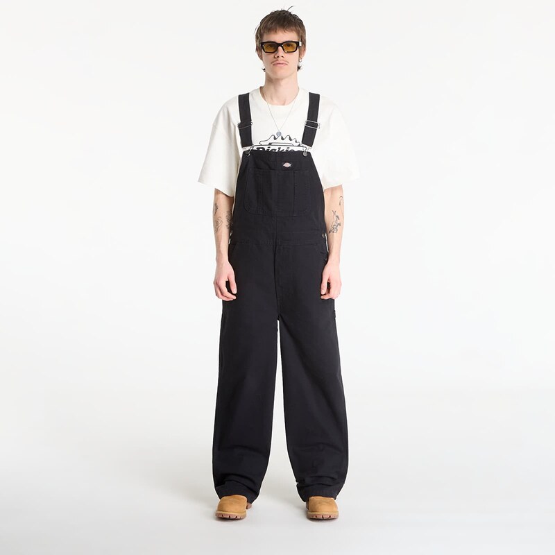 Džínsy Dickies Loose Canvas Bib Black XL 68593596
