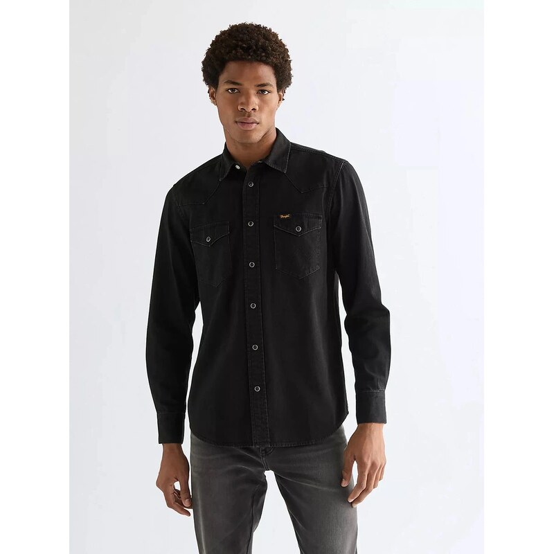 Pánska košeľa WRANGLER WESTERN SHIRT RINSE BLACK 112378427 68593788