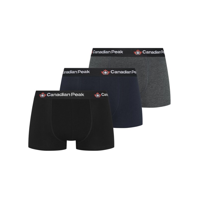 E-shop Pohodlné Pánske Boxerky Canadian Peak 3pack čierna, modrá, šedá