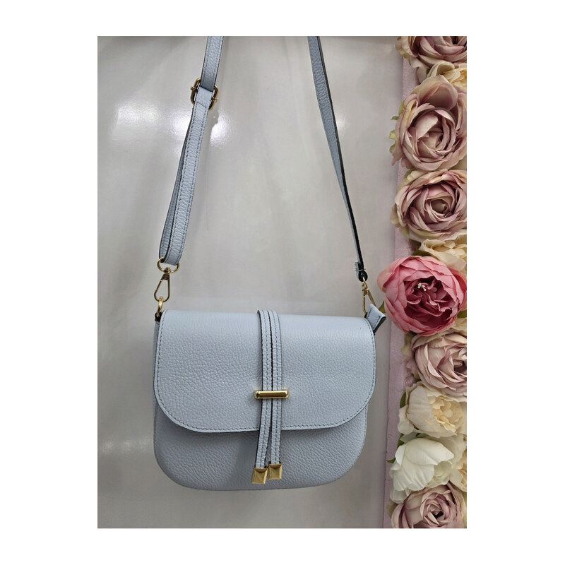 E-shop Katrins Fashion Modrá kožená crossbody kabelka Vera Italy