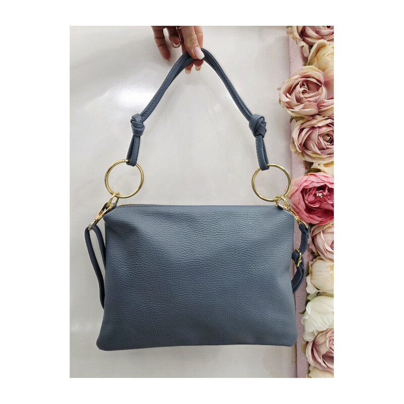 E-shop Katrins Fashion Modrá kožená crossbody kabelka Grosso