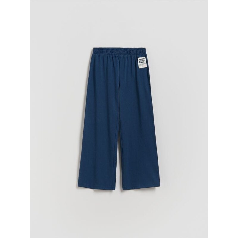 Reserved - Tepláky wide leg - tmavomodrá 68510667