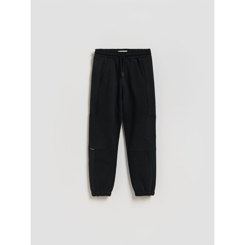 Reserved - Bavlnené jogger nohavice - čierna 68511012