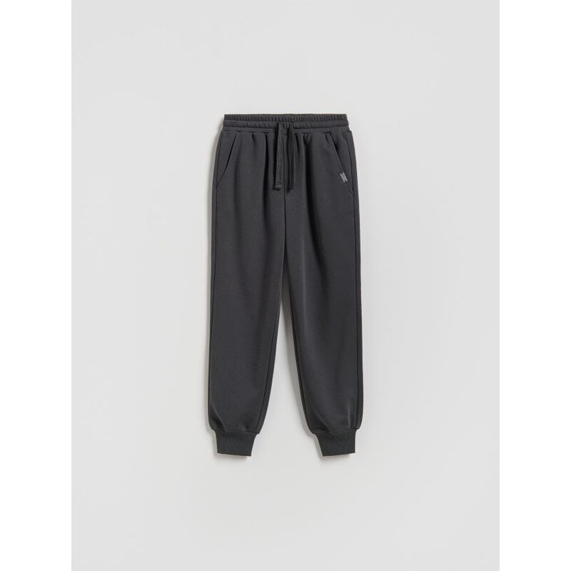 Reserved - Bavlnené jogger nohavice - tmavosivá 68513705
