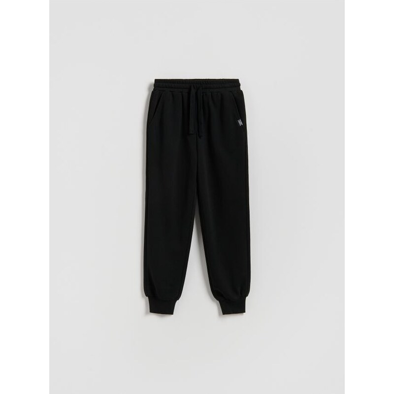 Reserved - Bavlnené jogger nohavice - čierna 68513706