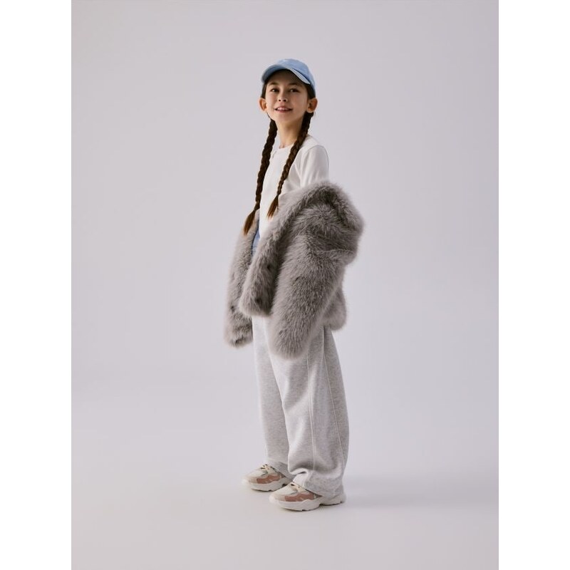 Reserved - GIRLS` TROUSERS - svetlošedá 68514497