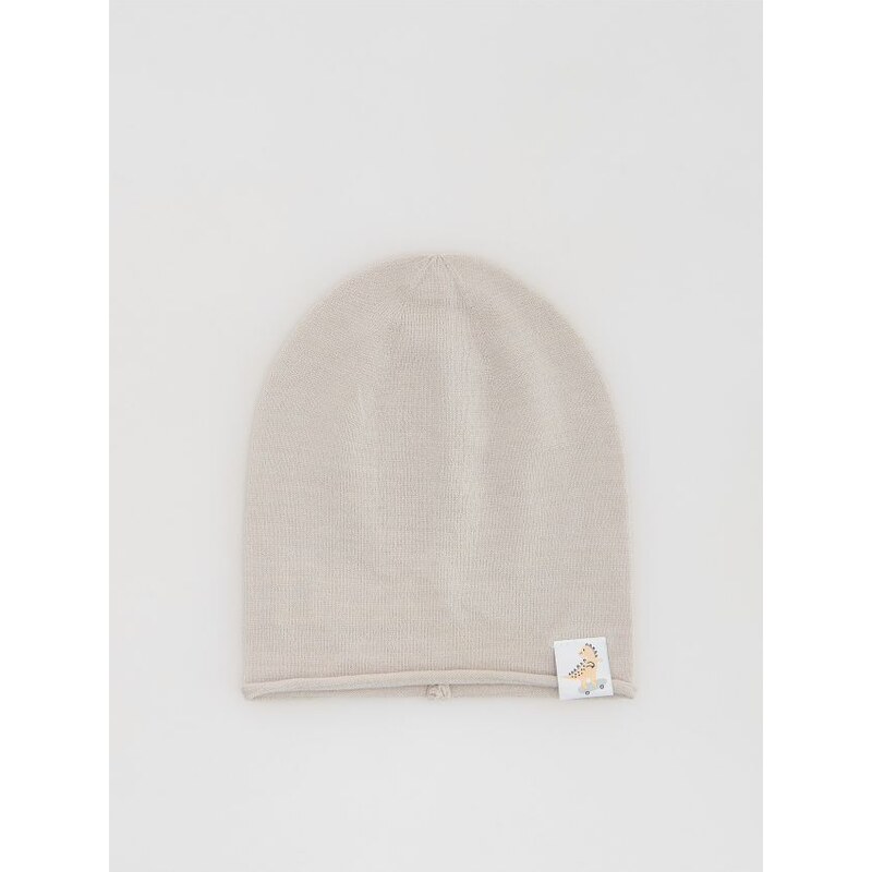 Reserved - Úpletová čiapka beanie s prímesou viskózy - svetlošedá 68523933
