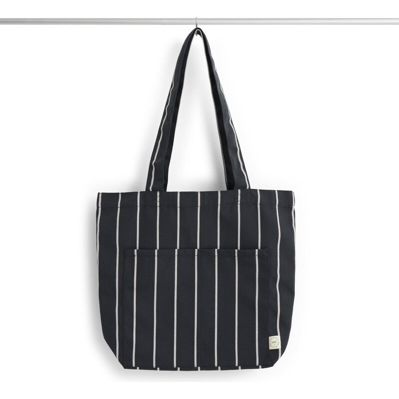 E-shop HAY Taška Tote Outdoor Market M Black / Beige stripe