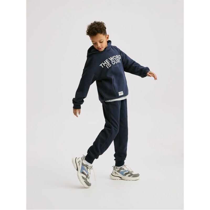 Reserved - Bavlnené jogger nohavice - tmavomodrá 68513704