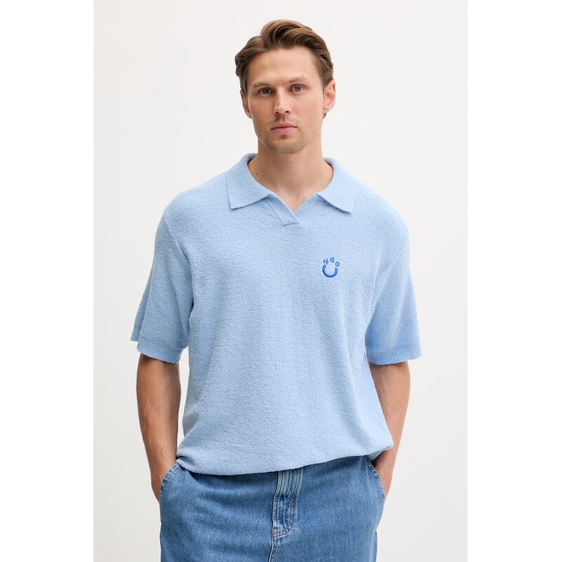 HUGO Blue úpletové polo tričko pánske s bavlnou Sorinou 68620161