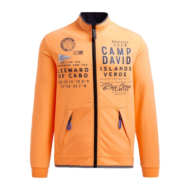 CAMP DAVID Tepláková bunda námornícka modrá / oranžová / čierna 67369163
