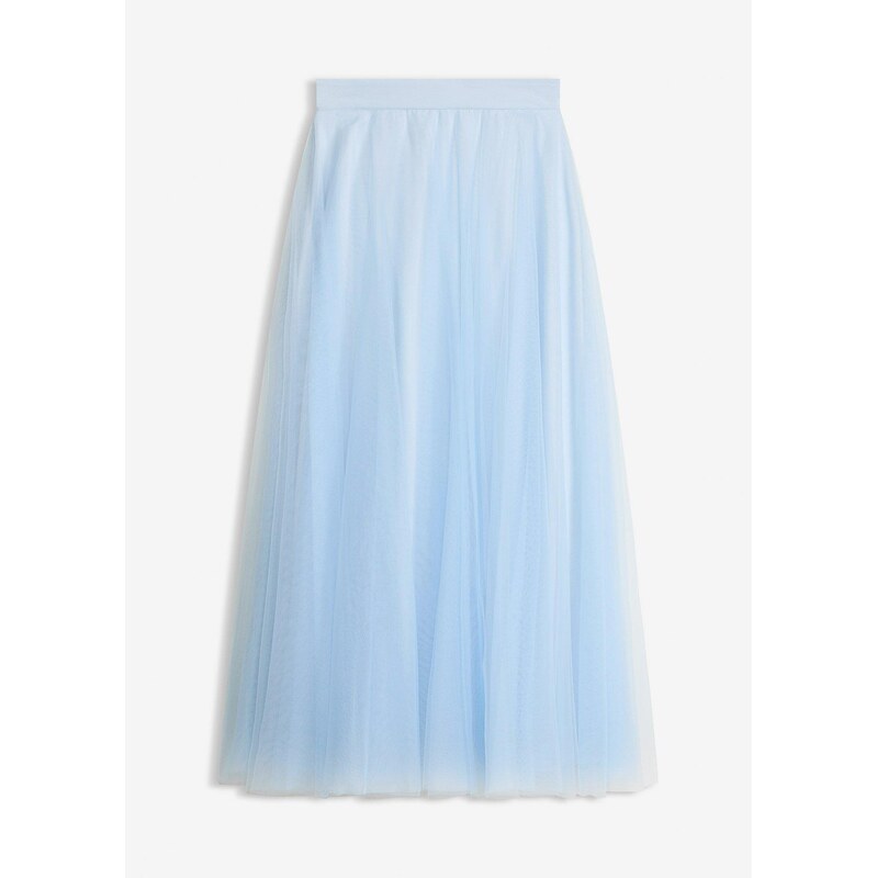 bonprix Maxi sukňa z jemného tylu, farba modrá 68623161