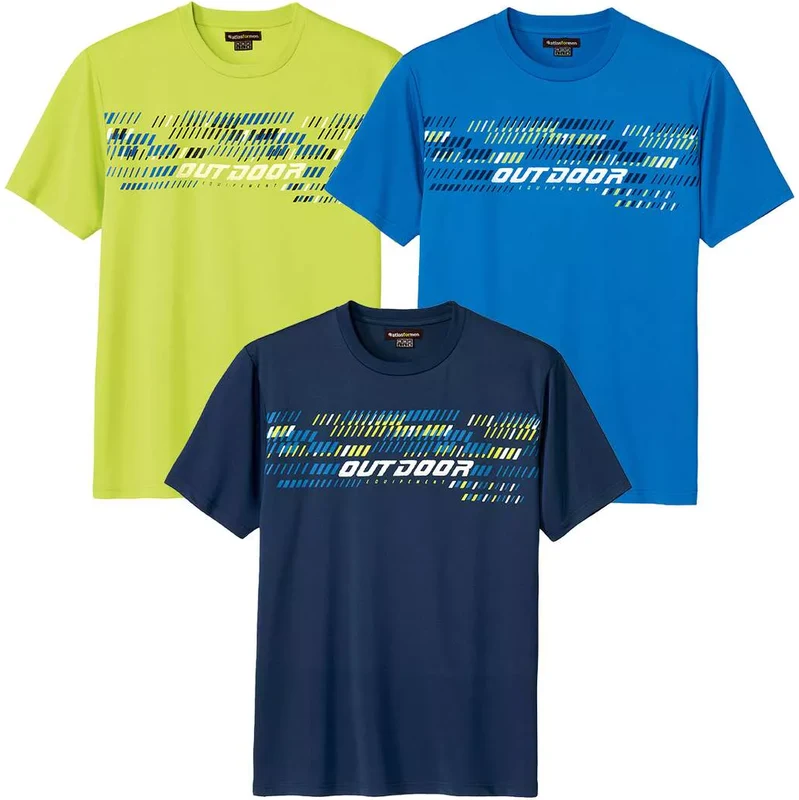 Sada 3 tričiek Sport Graphic Atlas For Men Modrá 68631852