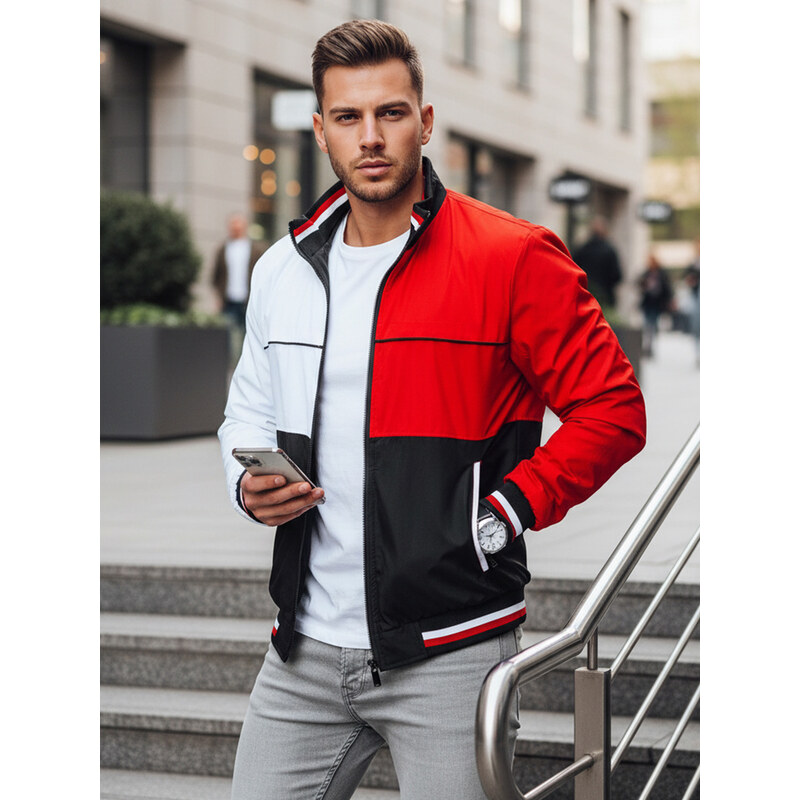 BASIC Červeno-modro-biela prechodná pánska bunda TX4354 39461241