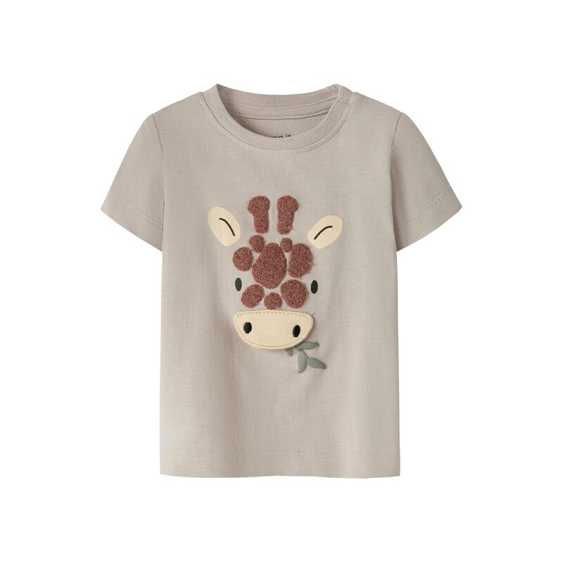 E-shop NAME IT Tričko NBMHOLE béžová / hnedá / svetlosivá