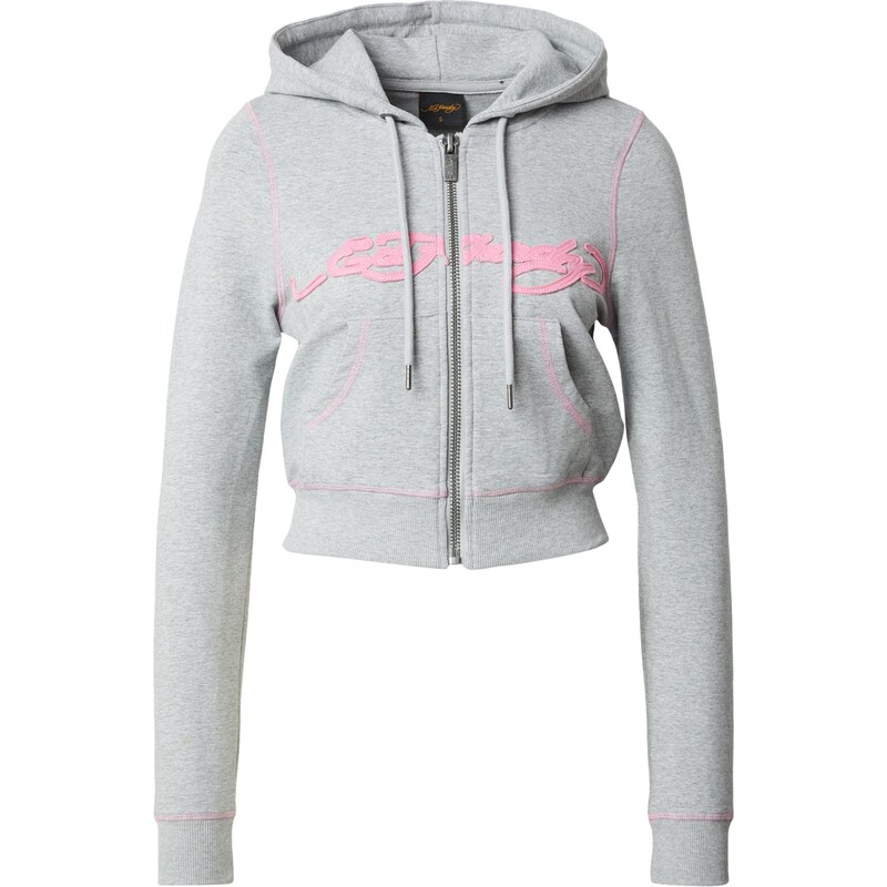 Ed Hardy Tepláková bunda tmavomodrá / sivá melírovaná / tmavooranžová 68637220