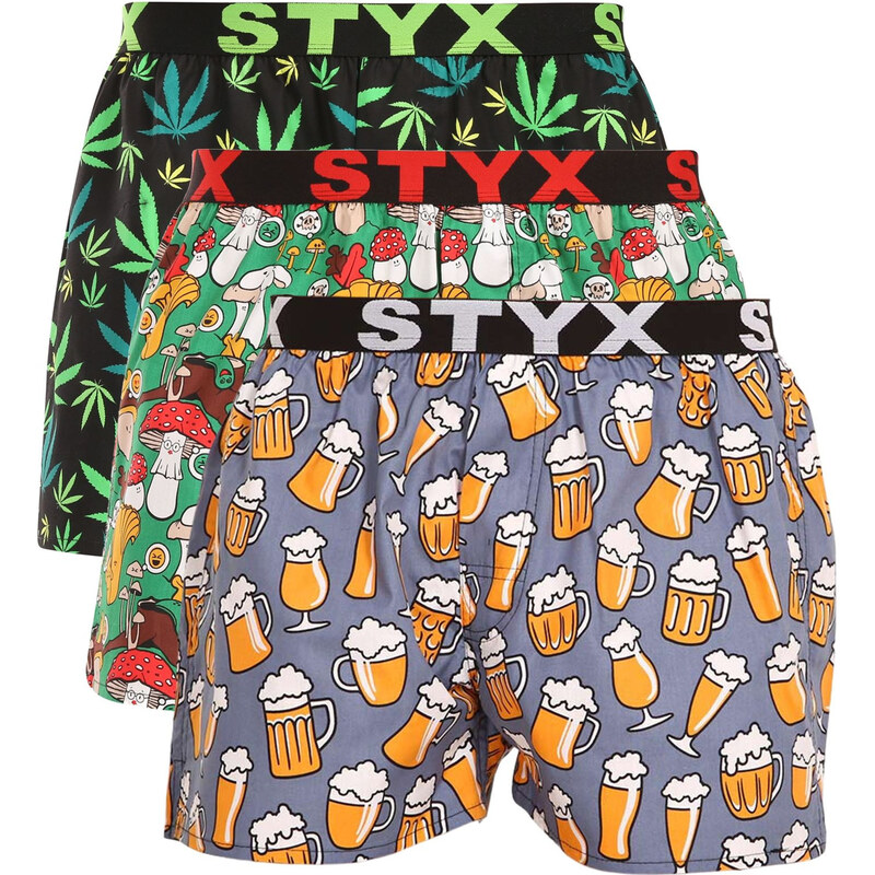 3PACK pánske trenky Styx art športová guma viacfarebné (3B13789) 68656723