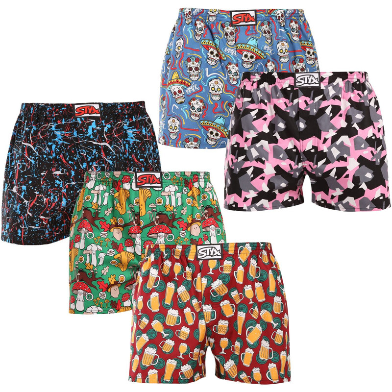 5PACK pánske trenky Styx art klasická guma viacfarebné (5A1845680) 68656719