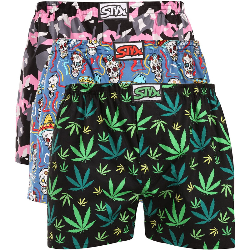 3PACK pánske trenky Styx art klasická guma viacfarebné (3A18690) 68656720