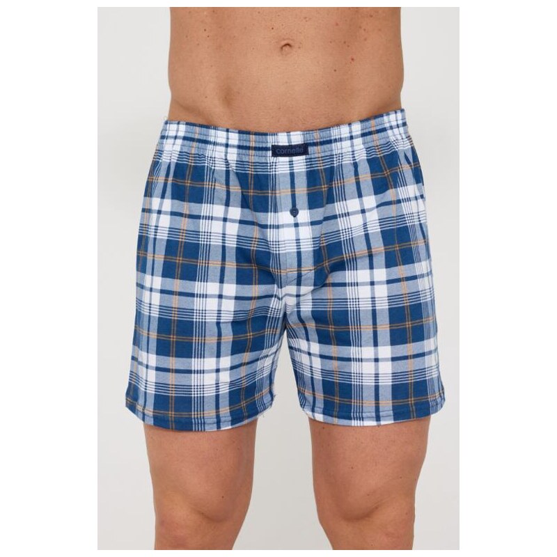 Bavlnené trenírky Cornette Comfort 336 modré kockované 68680996