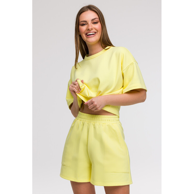 BeWear Dámske bavlnené krátke nohavice | citronovožltá B295 68659970