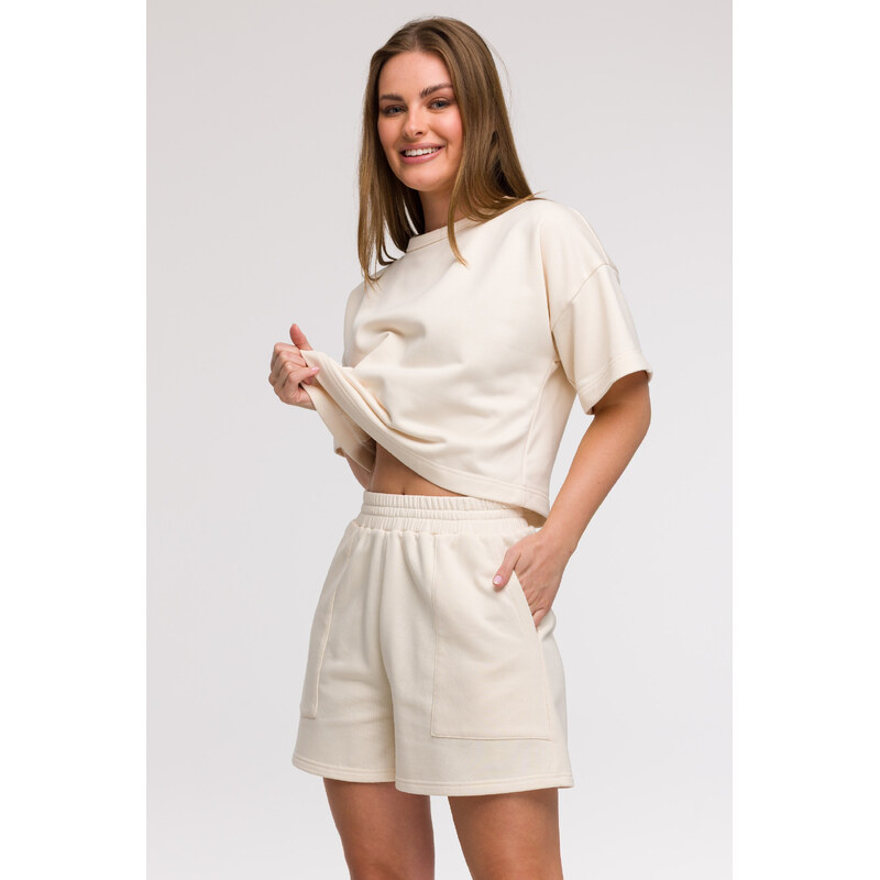 BeWear Dámske bavlnené krátke nohavice | vanilka B295 68659974