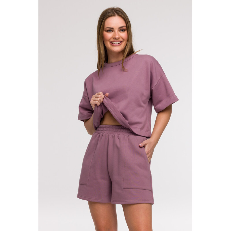 BeWear Dámske bavlnené krátke nohavice | fialová B295 68659975