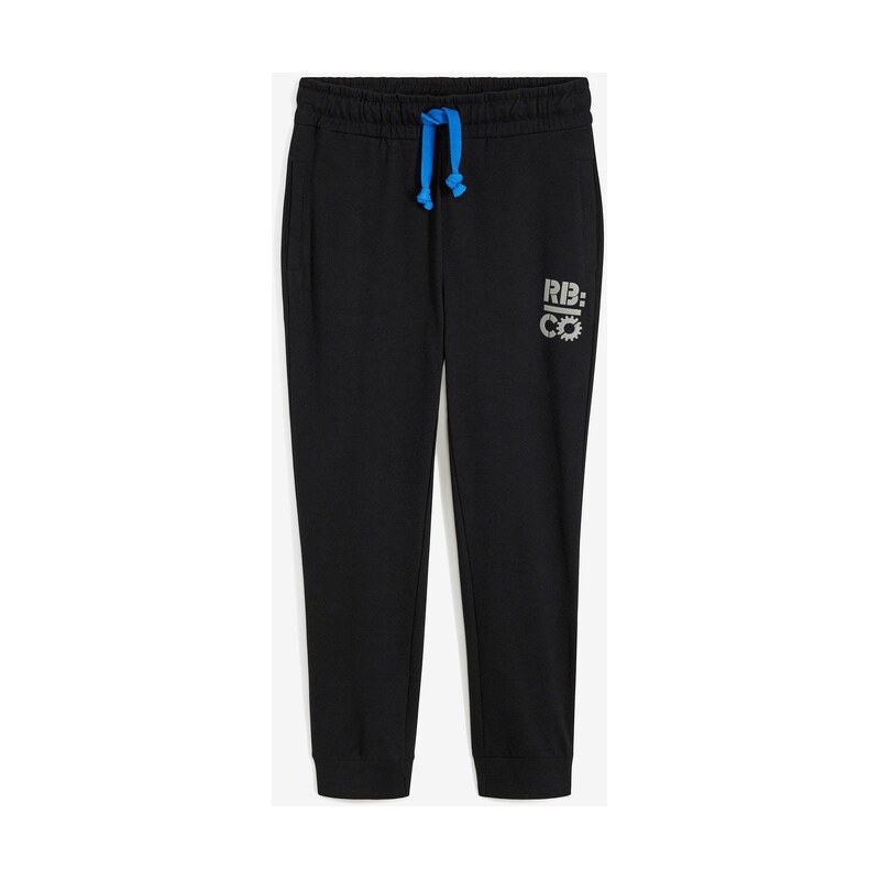 bonprix Joggingové nohavice s kontrastnými detailmi, farba čierna 44733781