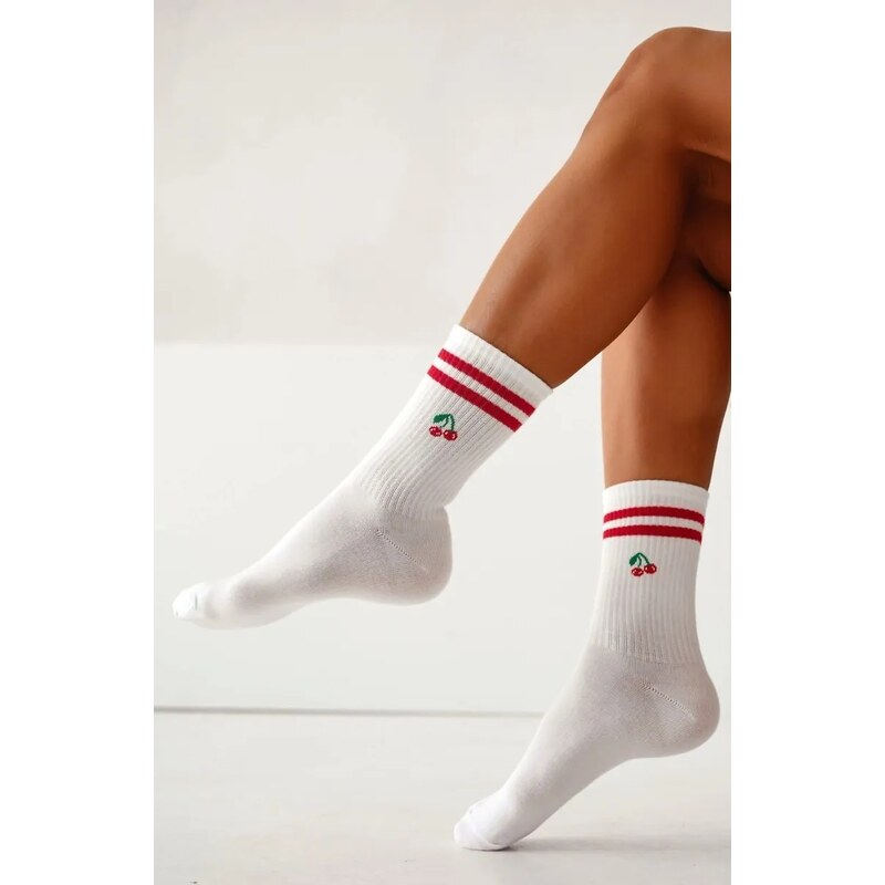 Ponožky Milena 0200-237 Čerešne a pruhy 37-41 68947791