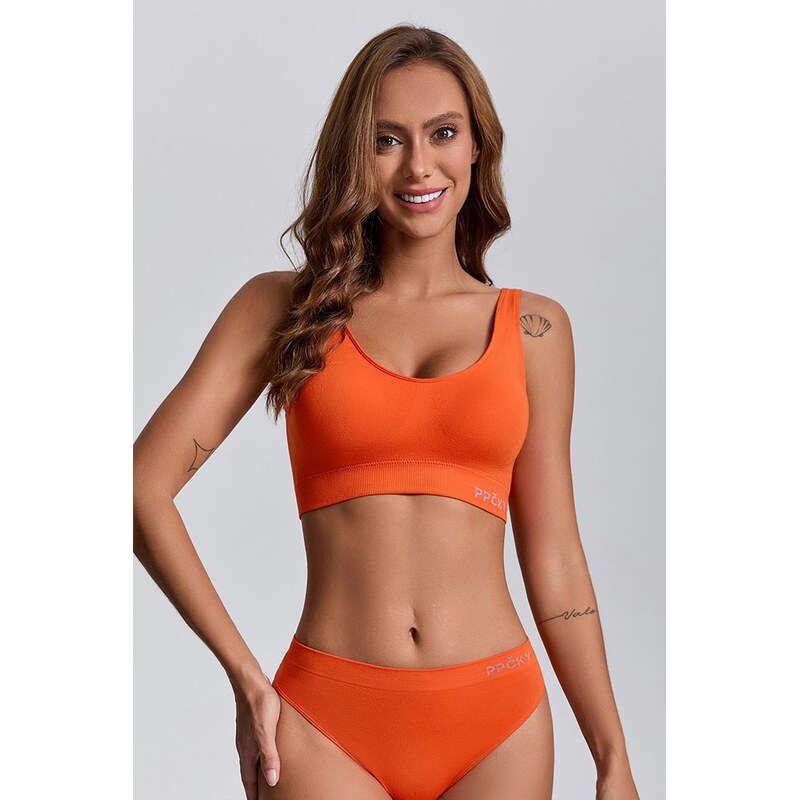 E-shop PPČKY SmoothLine Plameň Lilith Oranžová Podprsenka - XS