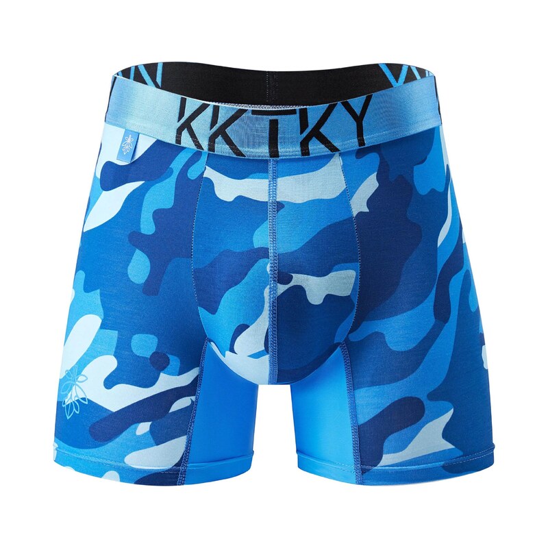 E-shop Pánske boxerky KKTKY Trunks Judášova vina Maskáčové modré - S